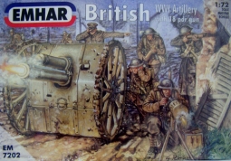 WWI British Artillery 18 pdr Gun with Figures